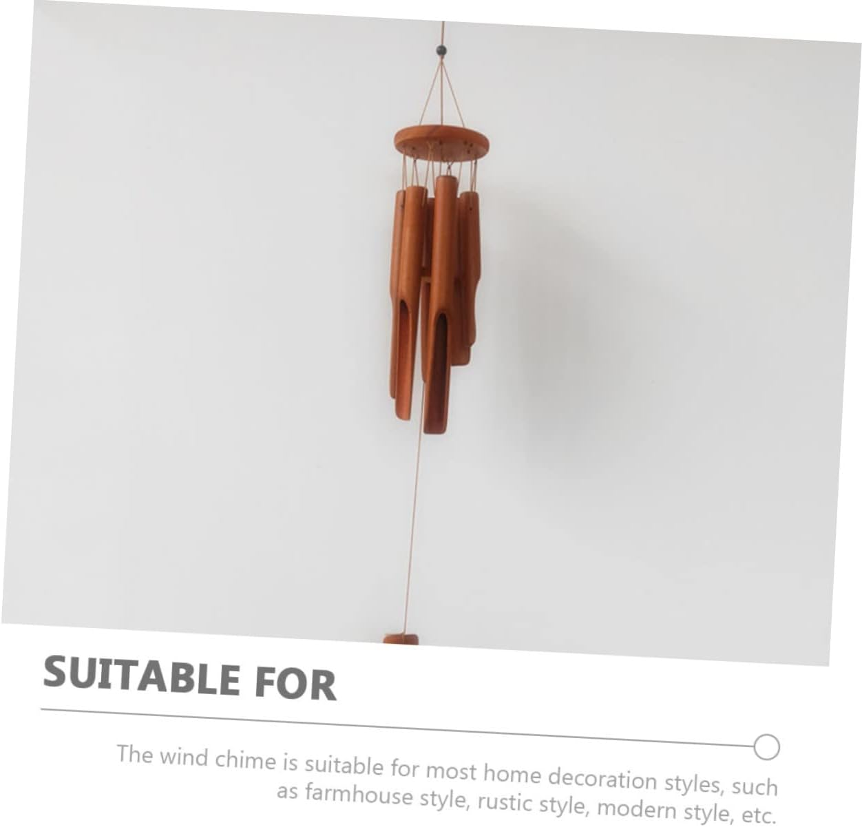 Bamboo Wind Chimes Outdoor Garden Decor Deep Tone Dark Brown 75Cm Patio Hanging Windchime for Porch and Balcony Natural Bamboo Decoration image number 3