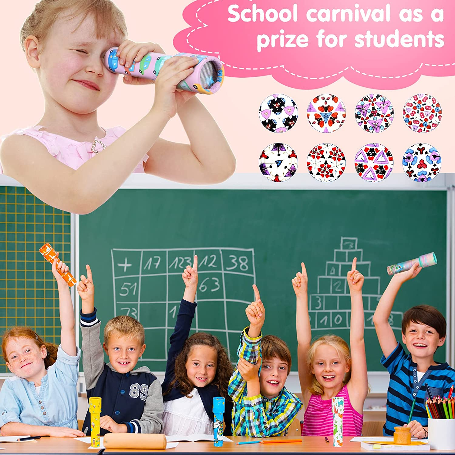 15 Pcs Classic Kaleidoscopes Old Fashioned Vintage Kaleidoscope Toys Educational Toys Stock Stuffers Bag Fillers for Boys and Girls Birthday and School Carnival Prizes, Random Patterns image number 3