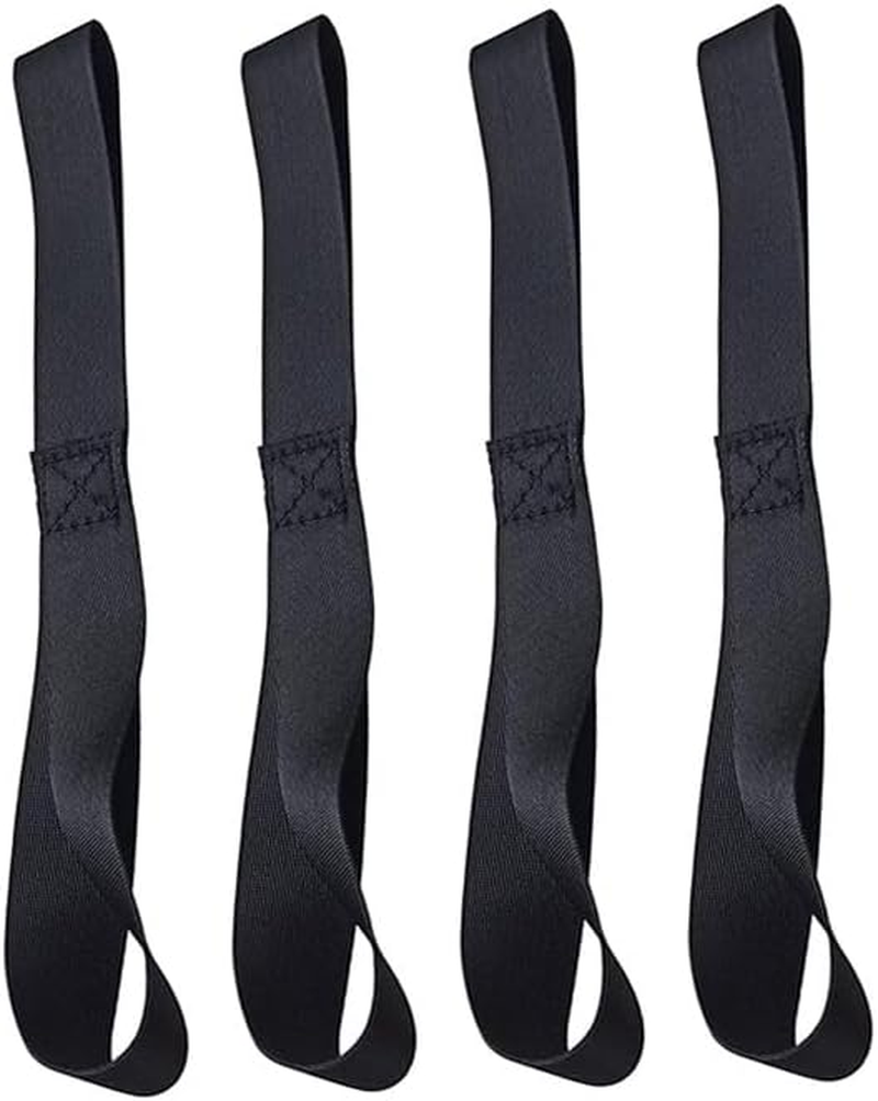 Soft Loop Tie down Straps - 4 Pack Heavy Duty Motorcycle Fastening Device, Nylon Cargo Straps (Black) image number 1
