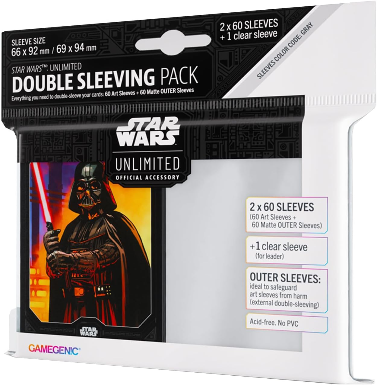 Gamegenic Star Wars Unlimited Art Sleeves Double Sleeving Pack - Darth Vader image number 4
