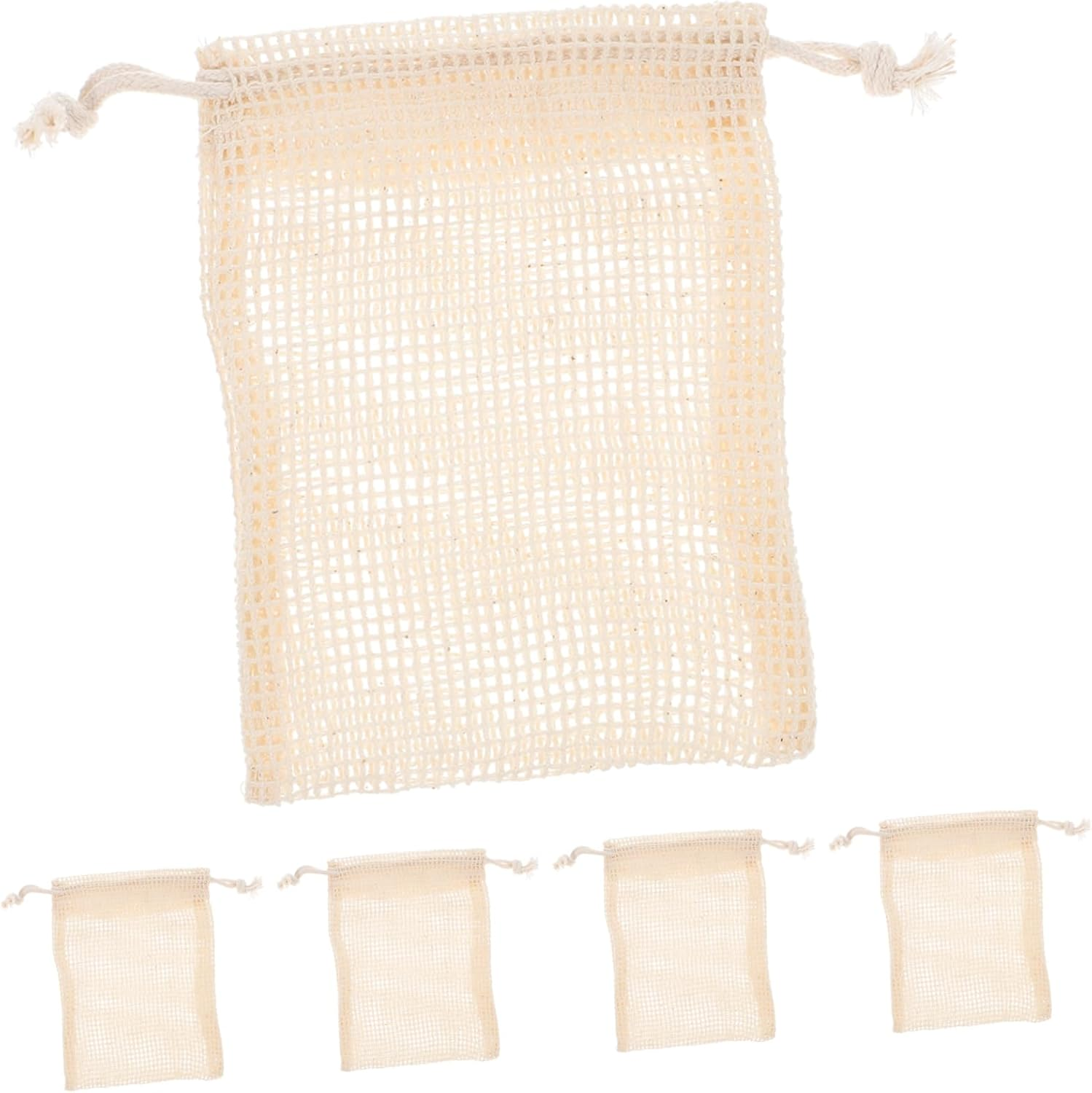 Soap Exfoliating Pouch 5Pcs Cotton Linen Bathing Soap Bags for Bathing Care and Skin Friendly Use