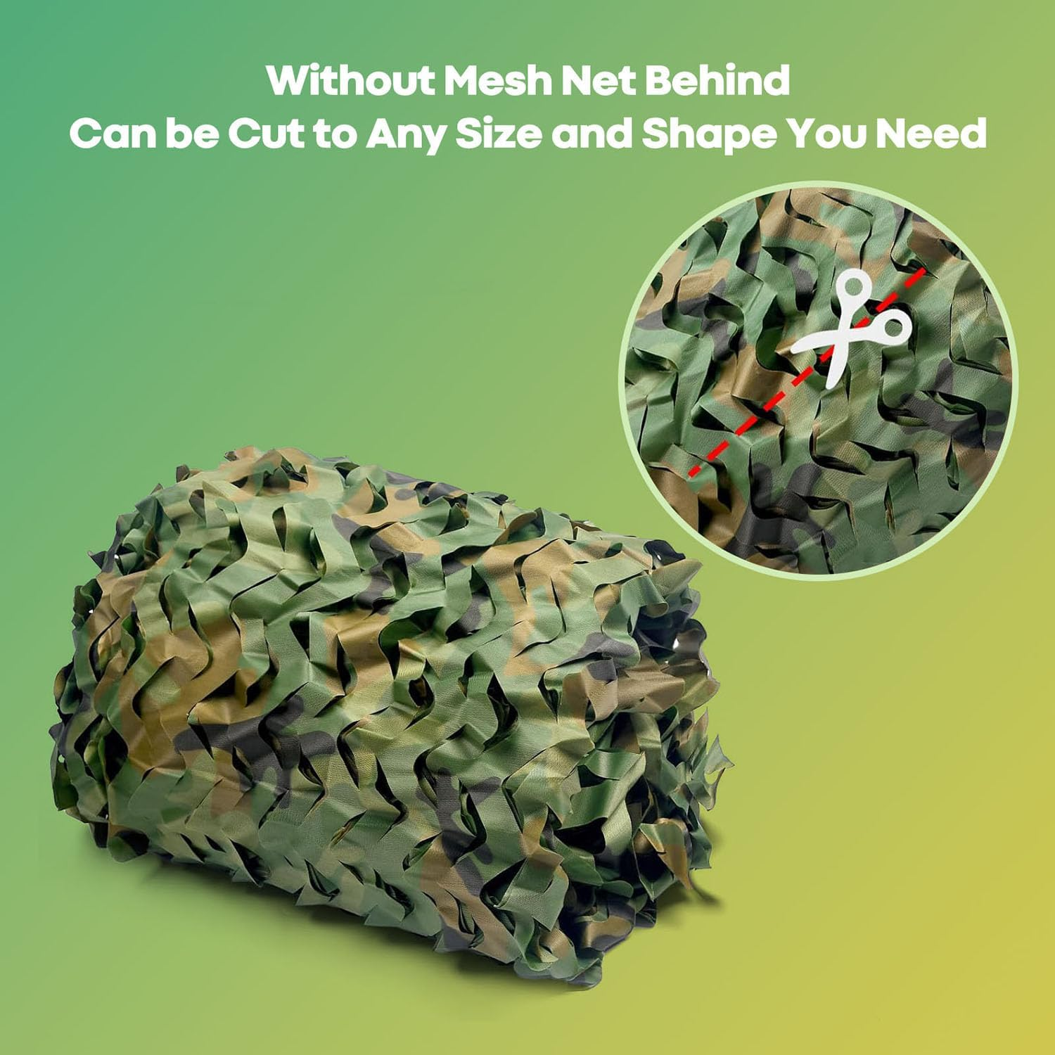 Camo Netting,Camouflage Net Sunshade Mesh for Hunting Blinds,Military Decor,Garden Shade,Car Concealment,Party Backdrop &ndash; Lightweight,Durable,For Outdoor Use image number 2