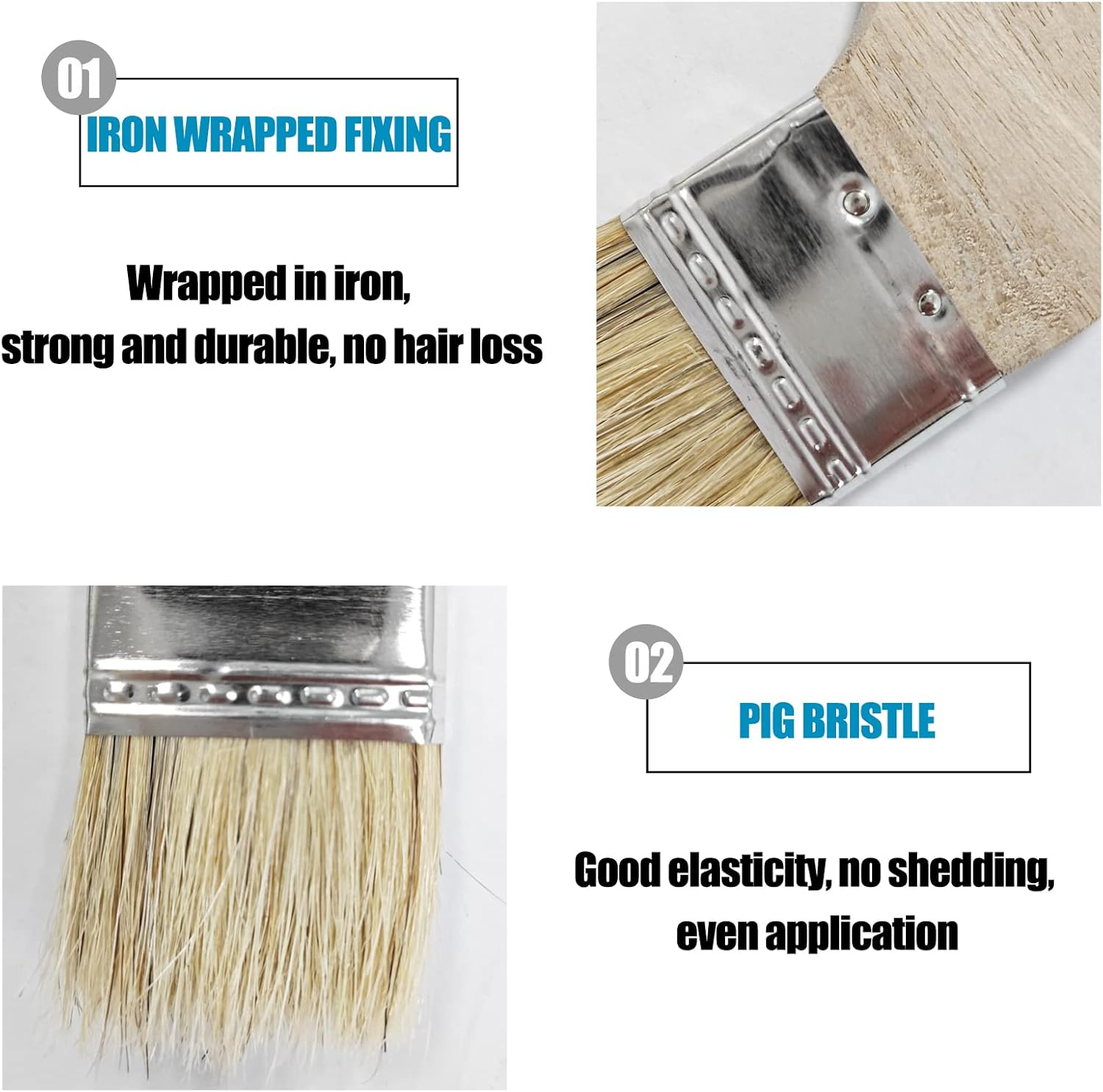 Wooden Handled Hog Bristle Radiator Right Angle Bend Paint Brush, 15" Long, 2" Brush Width (2 Pieces) image number 1