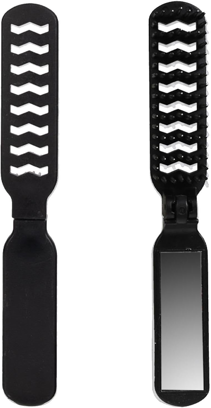 Folding Hair Brush, Travel Hair Brush | Foldable Hair Comb with Mirrors,Pocket Comb for Thick Curly Hair,Travel Hair Brush Foldable Travel Hair Brush P image number 6
