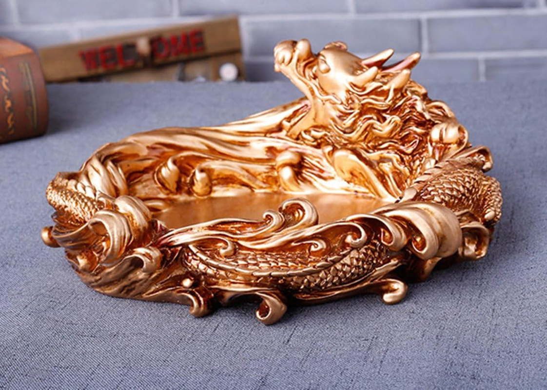 Cool Dragon Ashtray Ashtrays Collections for Home Decoration Cute Christmas Gifts GOLD image number 5