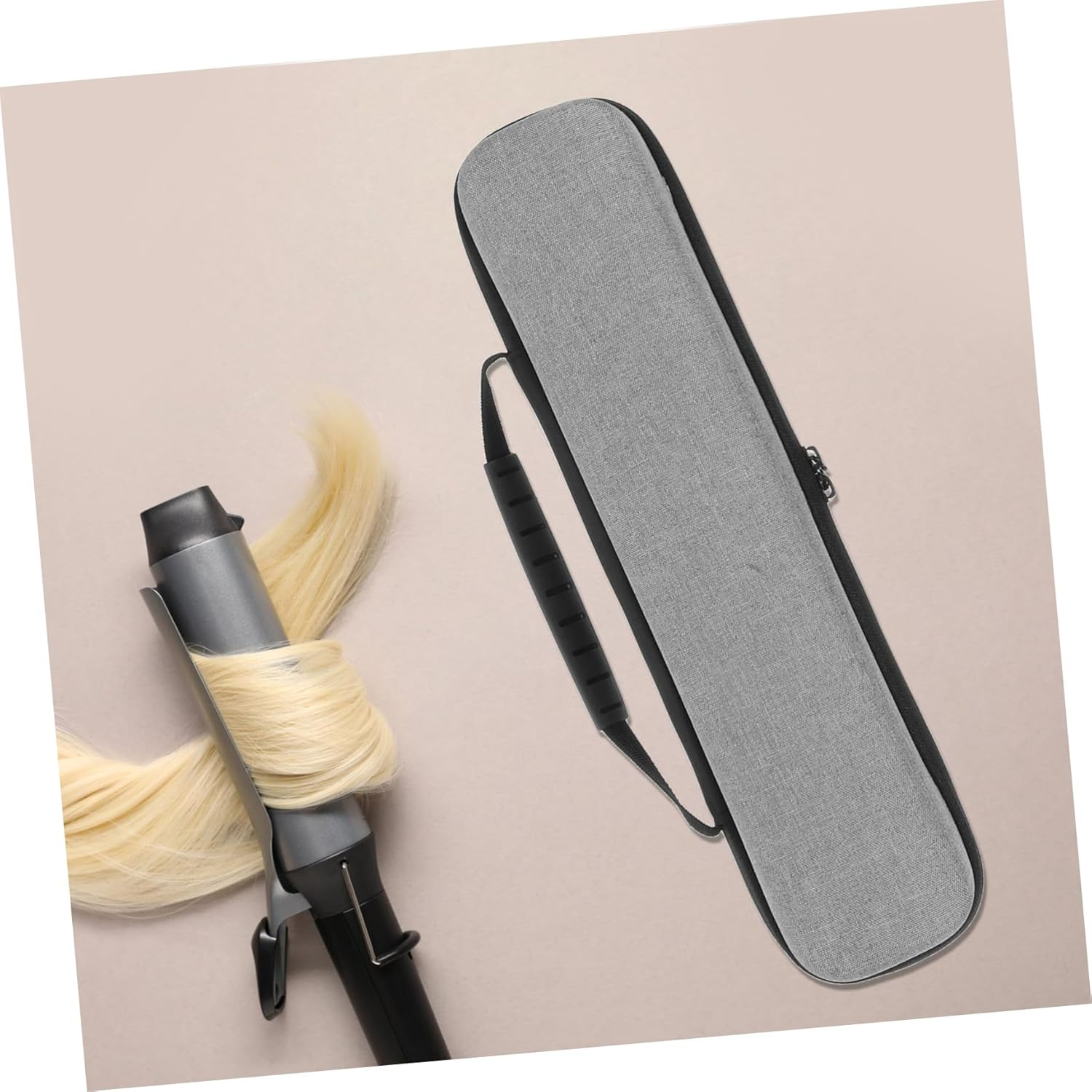 Healeved Curling Wand Storage Bag Hair Iron Hard Case Travel Pouch Hair Tool Organiser Eva Case image number 5