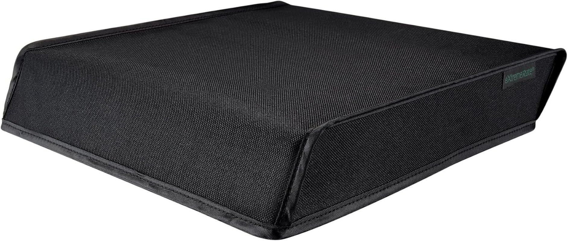 Extremerate Black Horizontal Dust Cover for PS4 Console Custom Designed Double Layer Soft Neat Lining Waterproof Dustproof Precision Cut Easy Access Cable Port image number 5