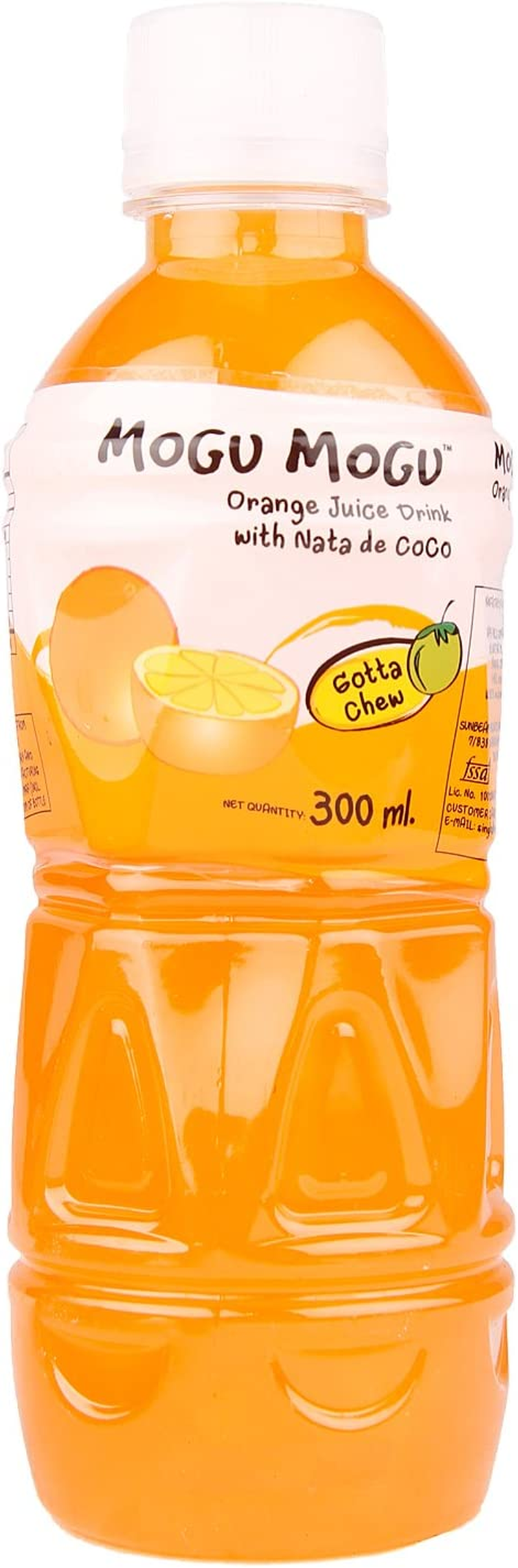Mogu Mogu Orange Juice Drink with Nata De Coco | Refreshing Asian Drinks with Chewy Jelly | Fruity Sweet Mogu Mogu Drink | Popular Nata De Coco Drinks | Orange Flavour | 320Ml Bottle image number 5
