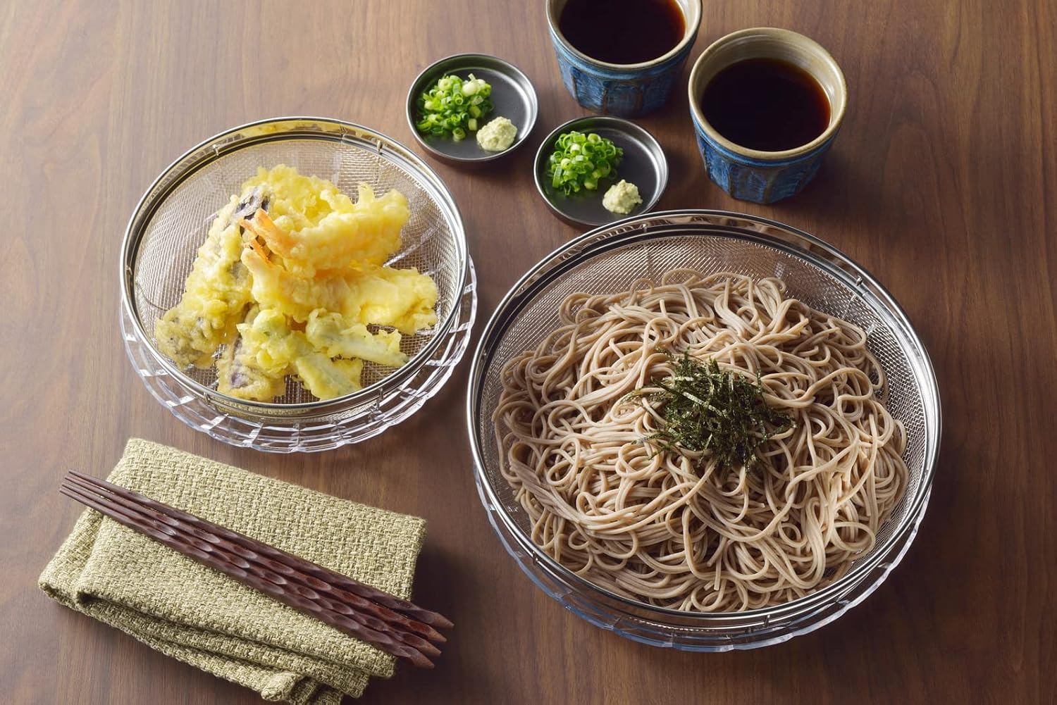 Yoshikawa SJ3356 Strainer Shallow Shape, Made in Japan, 7.5 Inches (19 Cm), 9.8 Inches (25 Cm), Set of 2, Stainless Steel, Silver image number 1