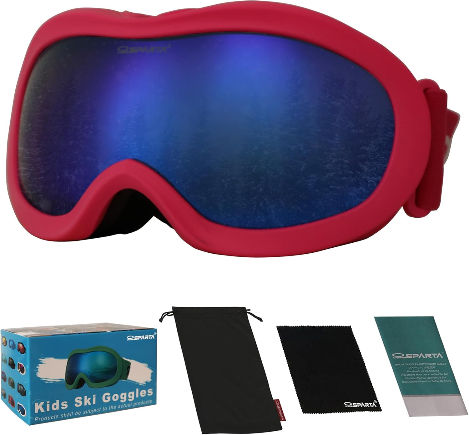 OUTDOOR SPARTA Kids Ski Goggles, Kids Snowboarding Goggles for Boys Girls Toddler Age 3-14 with 100% UV Protection