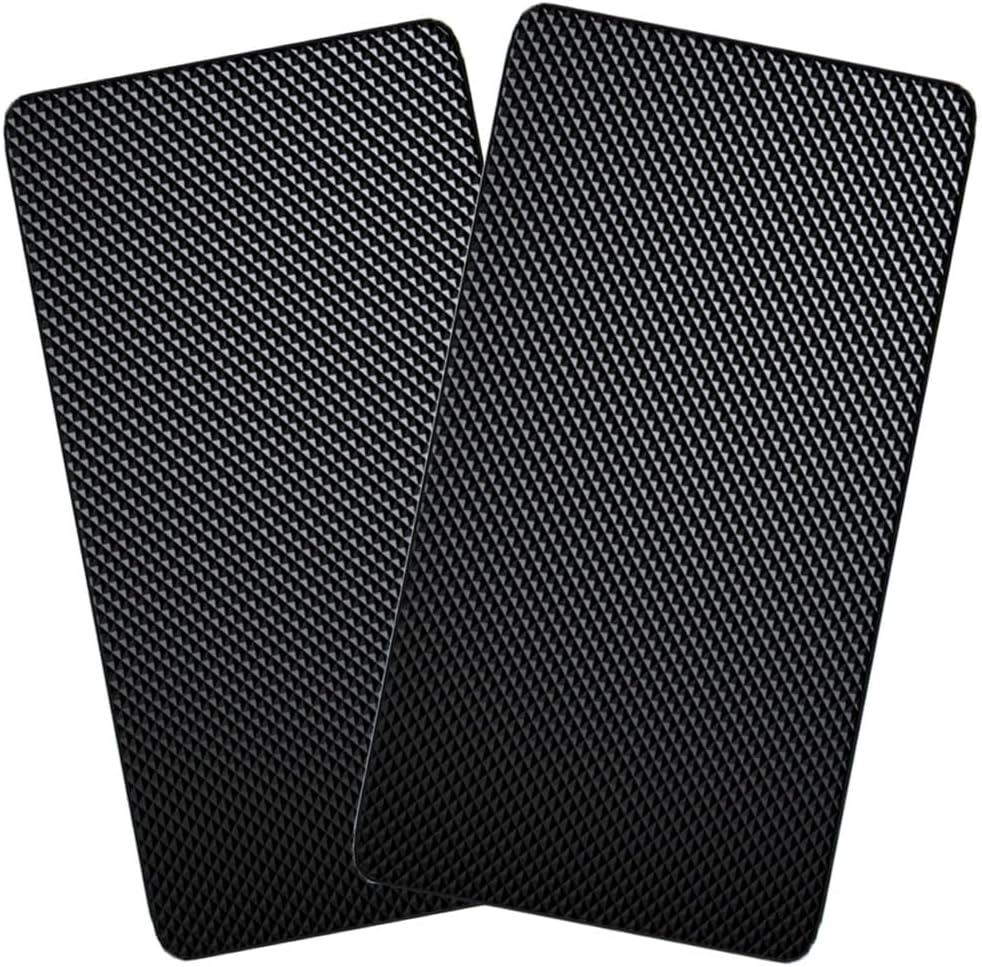2 Pack Non-Slip Mat for Car, Anti-Slip Pads, Silicone Gel Mat for Cellphone Ornaments Fixed Center Console Grid Holds Cell Sunglasses, Keys, Coins, Phones (Black) image number 4