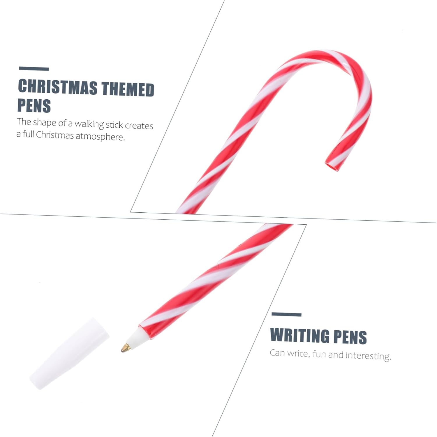 6Pcs Christmas Cane Pen Writing Pen Cute Stationery for Boys and Girls Umbrella Twist Design for Boy Girl'S Random Color image number 5