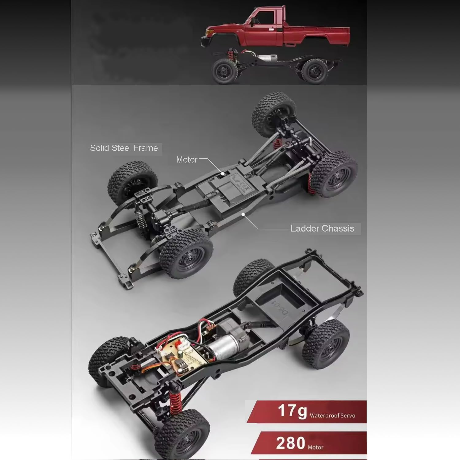 Shabee 1:12 Scale LC70 MN-82 RC Crawler High Speed, Remote Control Car, 4WD All Terrain Truck 2.4 Ghz Radio Controlled off Road 4X4 RC Car for Boys, RC Cars, Trucks with Rechargeable Battery. image number 2