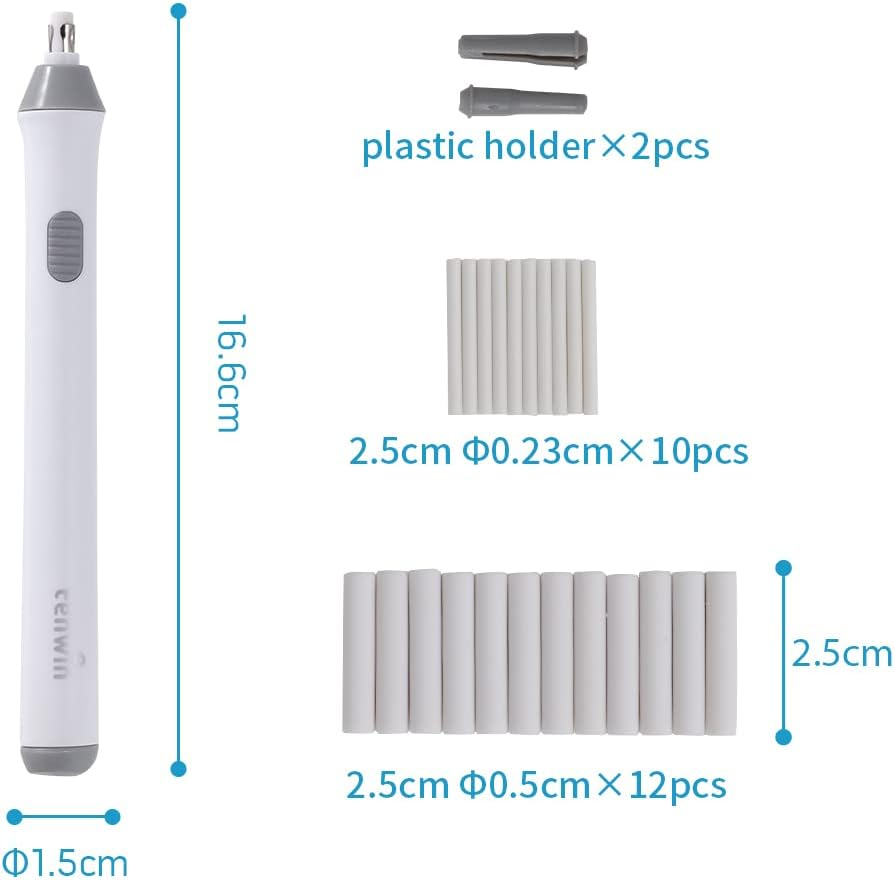 Electric Eraser, Battery Operated Eraser Kit with 22Pcs Additional Replaceable Rubbers for Artists, Automatic Portable Pencil Eraser for Sketching Pencils/Drafting/Drawing/Graphite Pencils image number 1