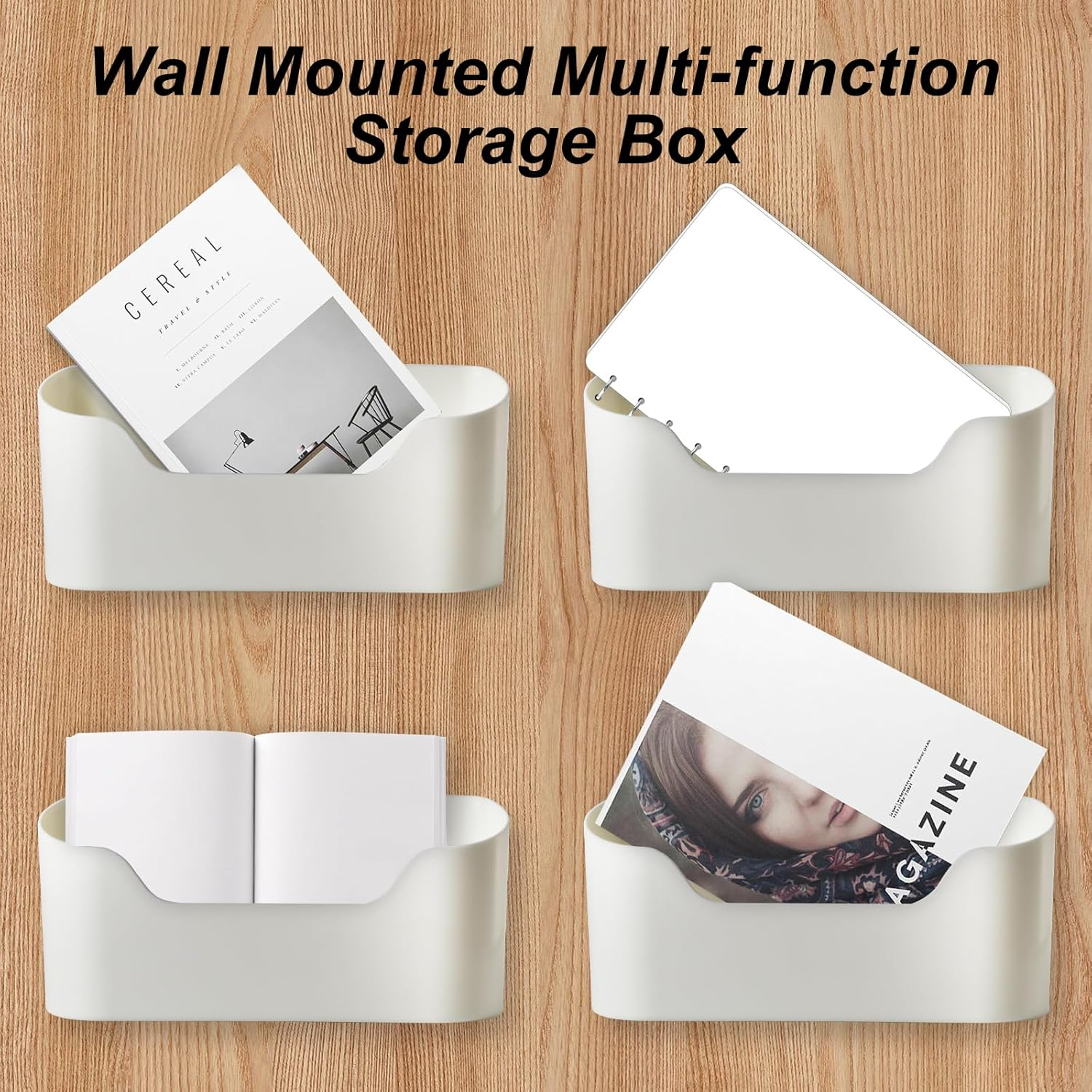 2 Pcs Wall Mounted Cabinet Door Storage Boxes - Bathroom & Kitchen Organiser for Fridge, Sink & Cupboard image number 5