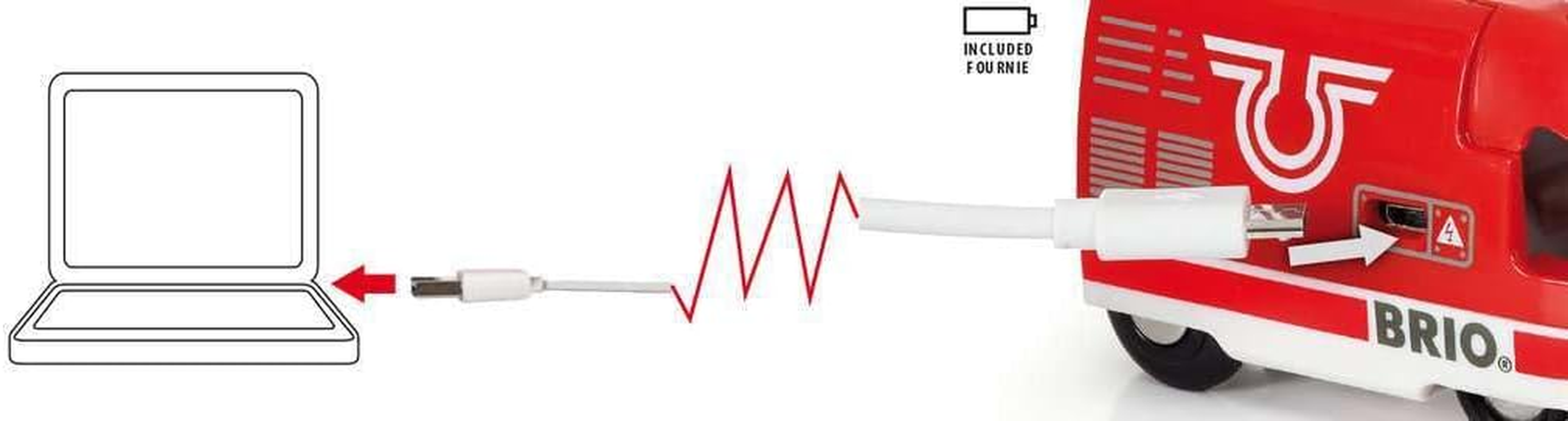 BRIO World 33746 Travel Rechargeable Train 4 Pieces, USB Charging Engine with Lights & Sounds, Wooden Railway Set for Kids Age 3+ image number 4