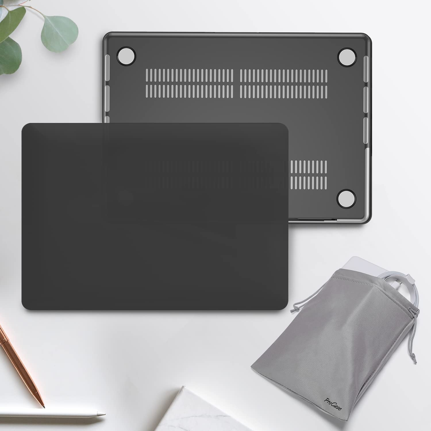 Procase for Macbook Pro 16.2 Inch 2024 (M4 A3403 A3186)/Pro 16 2023 2022 2021 (M3 A2991 /M2 A2780 /M1 A2485) with Touch ID, Slim Hard Shell Case with Keyboard Cover for Macbook Pro 16" -Black image number 2