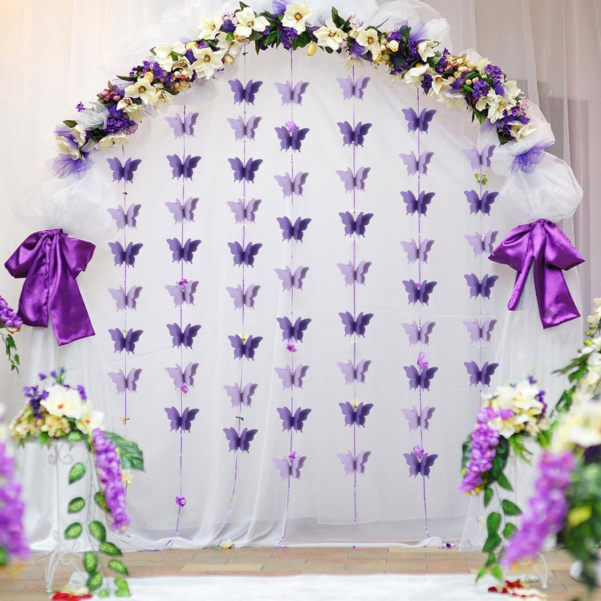 Butterfly Decorations, Butterfly Birthday Decorations for Wedding Baby Shower Birthday Party Decorations Iridescent (Purple) image number 6