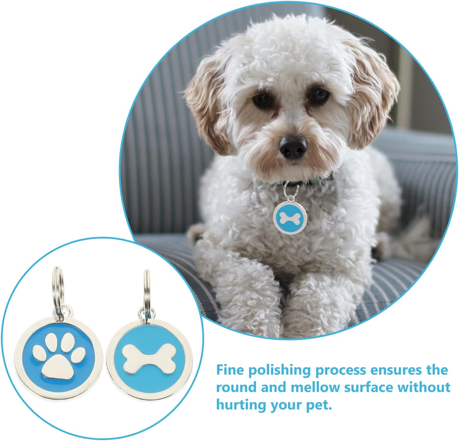 Mipcase Custom Labels round Labels Pet ID Tag 2Pcs: Dog Name Tag Engraved Dog Cat ID Tag Anti-Lost Tag Custom Tag Decorative Identity Collar Tag Tags Label image number 5