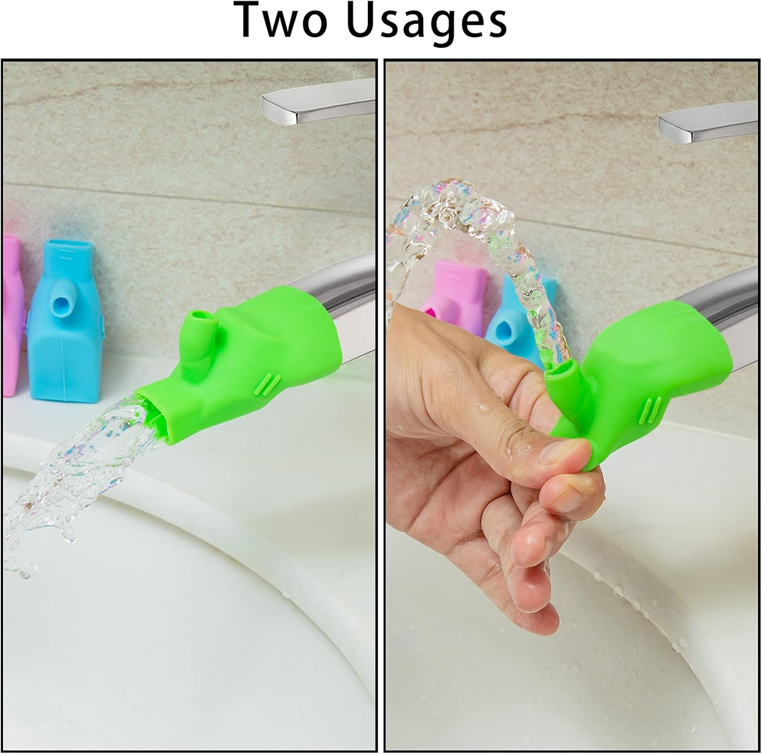 6PCS Silicone Faucet Water Tap Extender Spout Hand Washing Water Faucet Sink Extender for Kids Baby Children Toddler image number 1