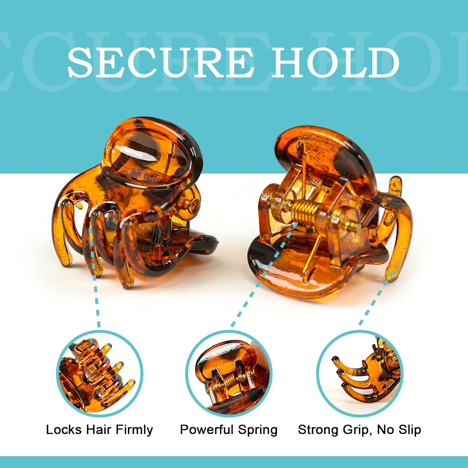 HOYOLS 36 Pcs Small Tortoise Hair Claw Clips, Mini Half up Plastic Hairclips for Women Girls, Strong Grip Non-Slip Jaw Clips for Thin Short Hair (Amber Glow Mix Color) - Amber Glow Mix image number 5