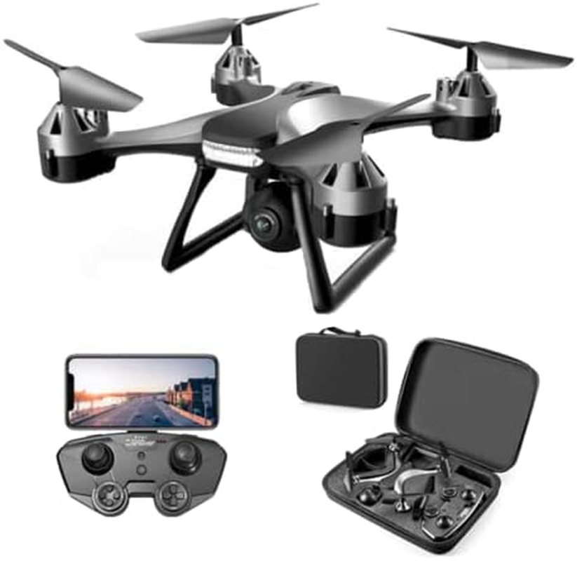 Bargainpop Foldable Mini Drone for Beginners with 4K Dual HD Camera 2.4G Wifi FPV RC Quadcopter Gesture Control with Carry Case, 3 Batteries image number 1