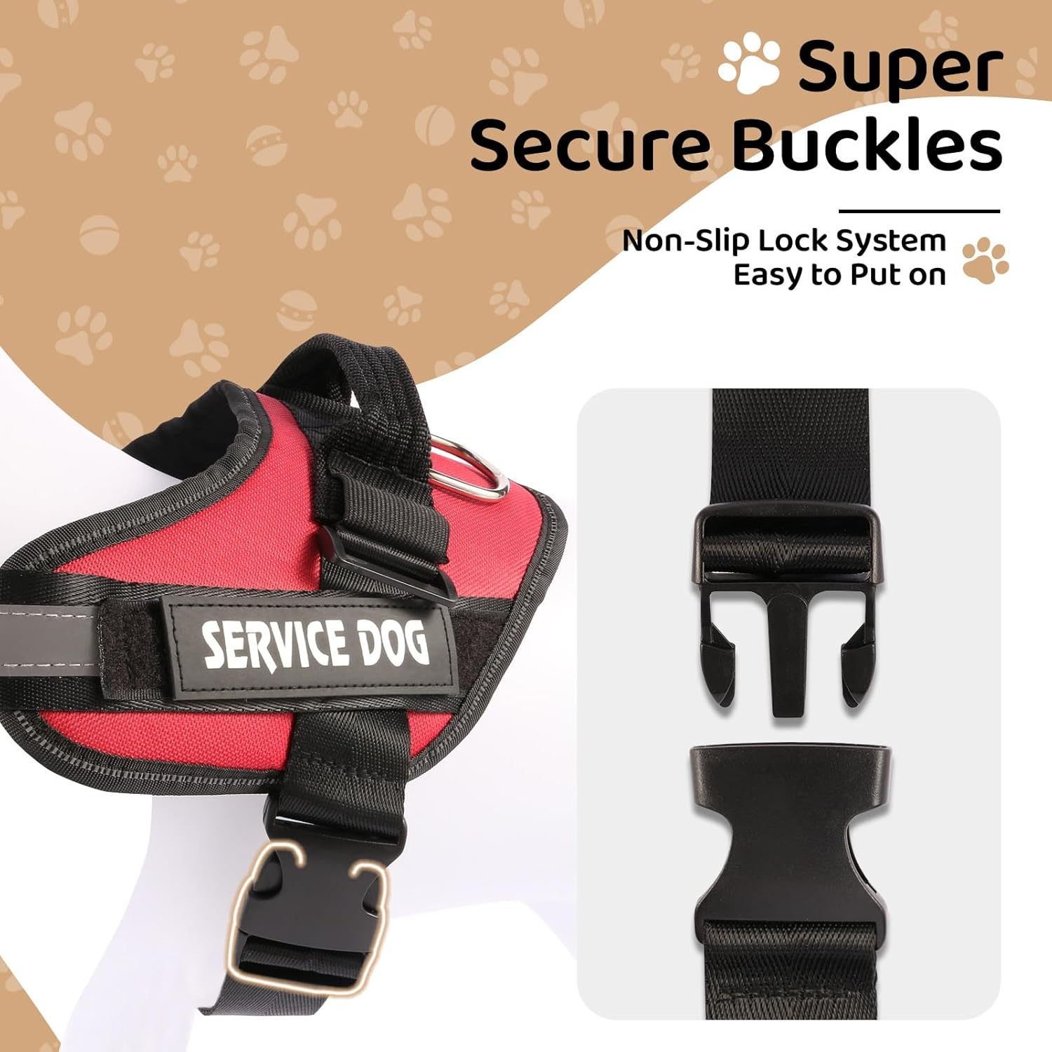 Service Dog Harness No Pull Easy Adjustable Reflective Breathable