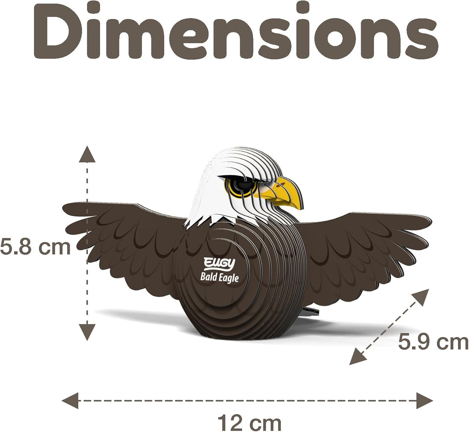 EUGY 022 Bald Eagle 3D Paper Puzzle - 22 Pieces Eco-Friendly Educational Toy Puzzle for Boys, Girls & Kids Ages 6+ image number 1