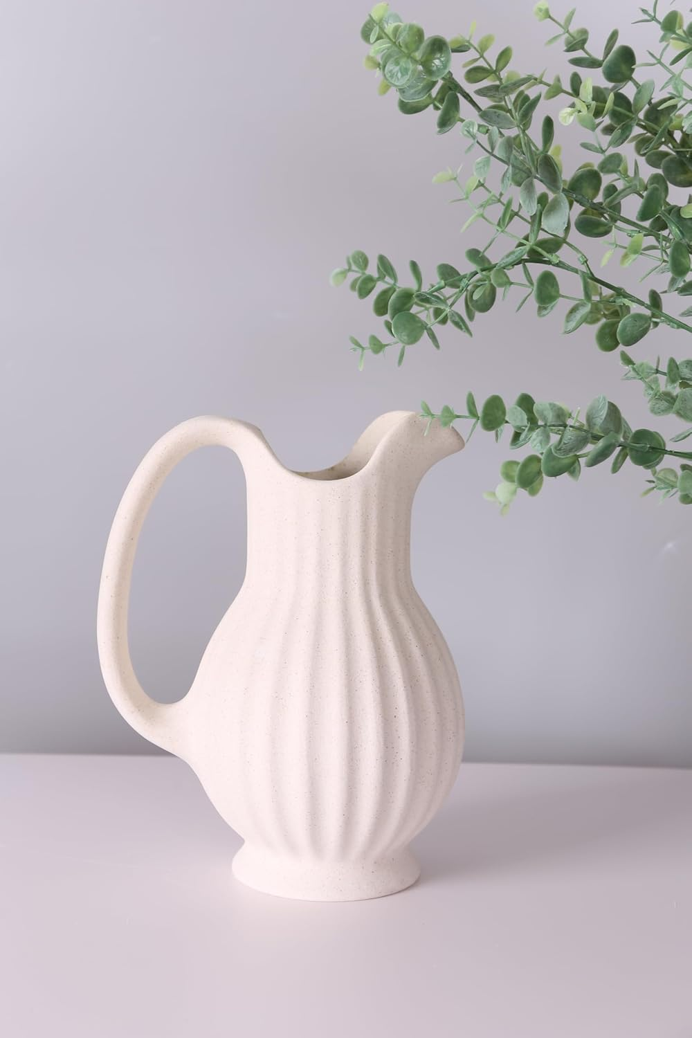 BRMM MIA Ceramic Vase, Nordic Modern Boho Ins Style Decorative Ceramic Aesthetic Flower Vase for Home Decor (Cup Shape)