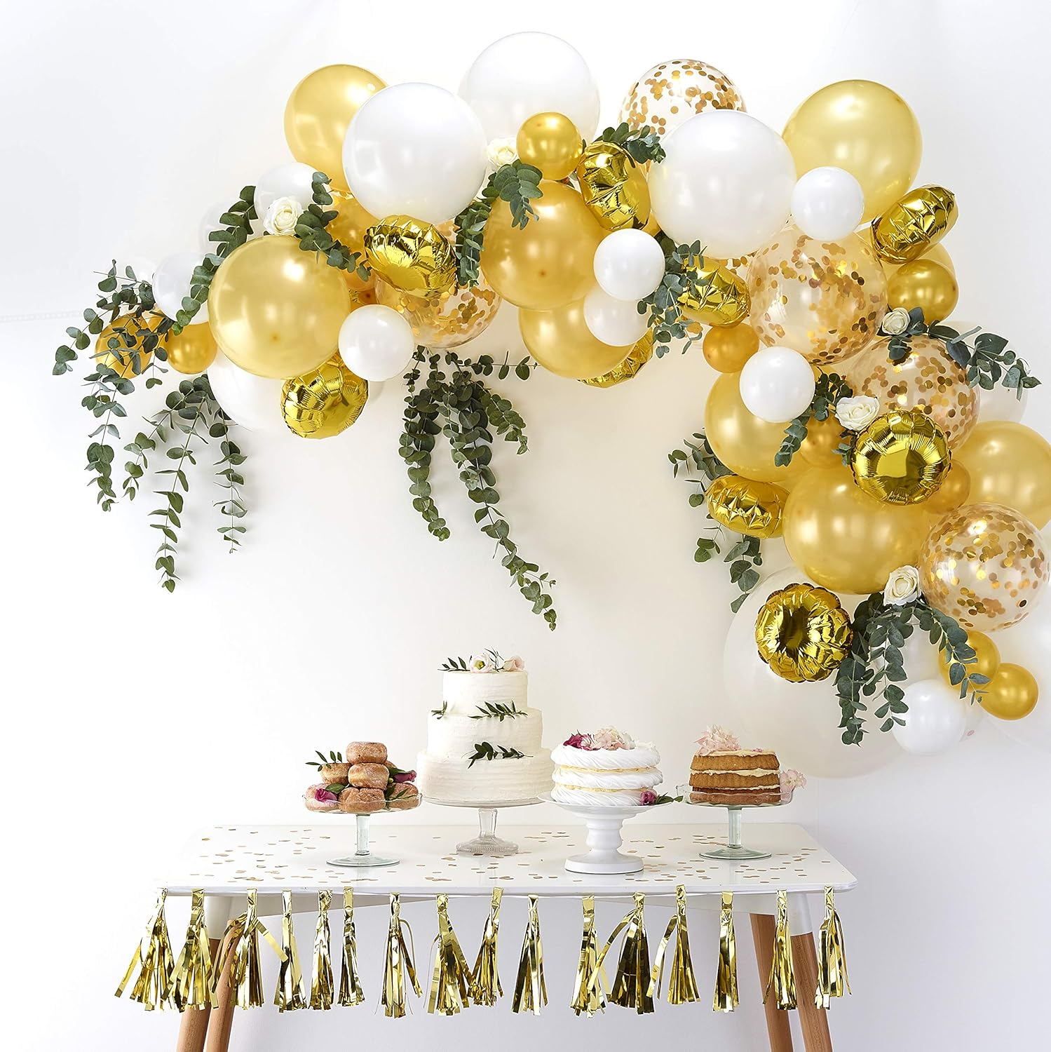 Ginger Ray Balloon Arch 70-Pieces Kit, Gold