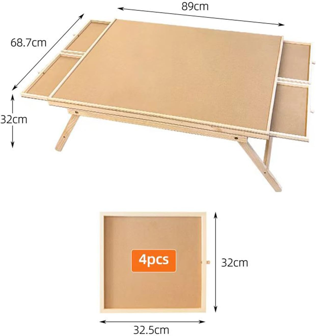 Quintin Puzzle Board 1500 Pieces Jigsaw Puzzle Table with 4 Drawers and Transparent Cover, 89X 68Cm Portable and Sturdy Puzzle Board Game Table with Folding Legs for Adults image number 2