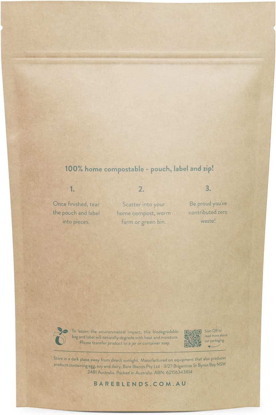Bare Blends - Vanilla & Coconut Plant Protein | Vegan Protein Powder | Certified Organic | Gluten Free (750G) image number 3