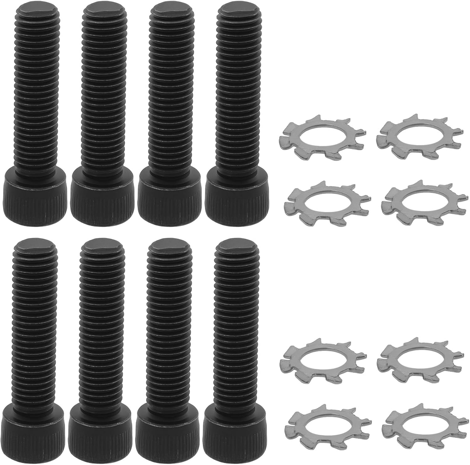 8 Pieces 1/4&rdquo;-28 Socket Head Cap Replacement Screw Compatible with A2 AR Gripand with Stainless Steel Star Lock Washer Black image number 2