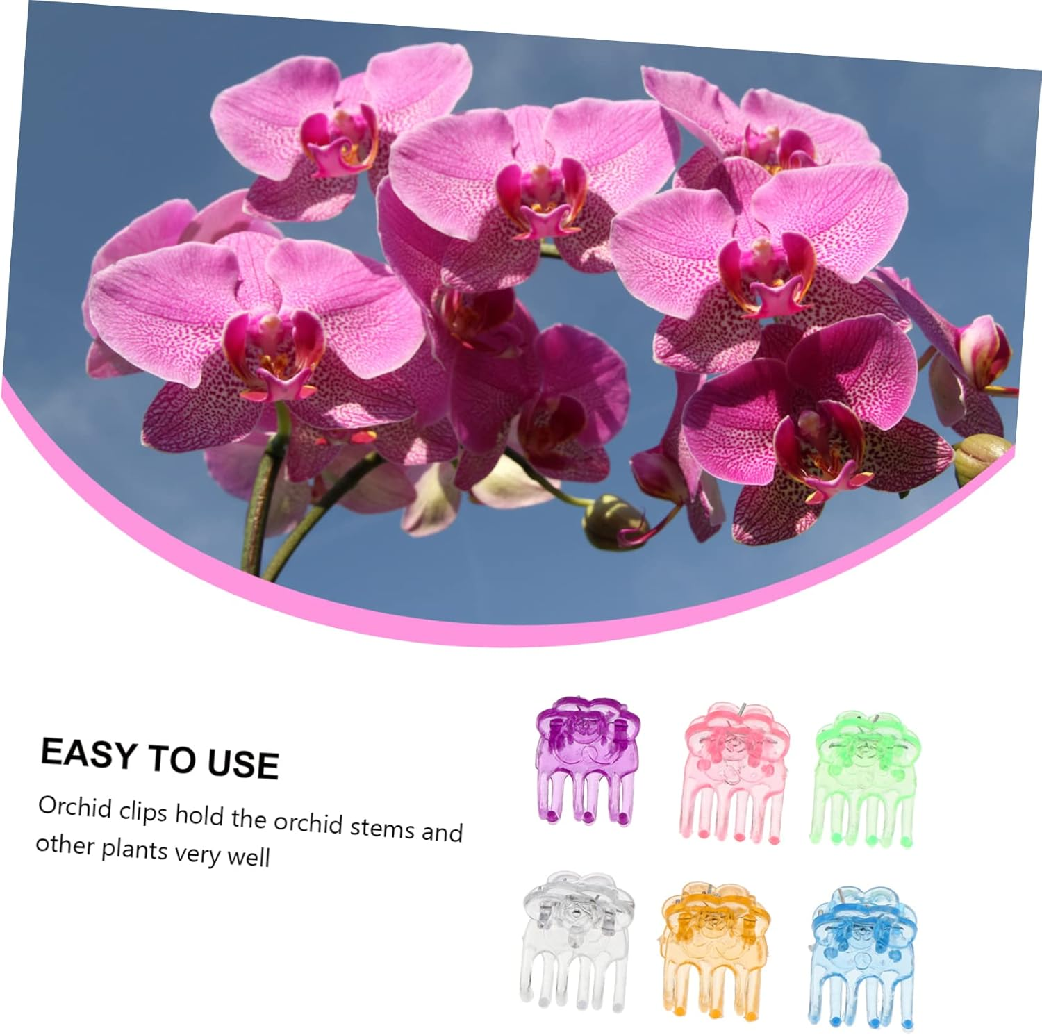 Orchid Stem Support Clips 60Pcs Small Plastic Plant Clips for Gardening Climbing Vines Flower Pots Stem Bending Fixing in Mixed Colors for Garden Plants