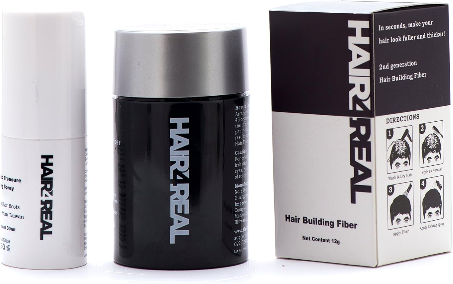 12Gx2 (Total 24G) Black Hair Thickening Fibers with Locking Spray 30Ml (Pack of 3) image number 5