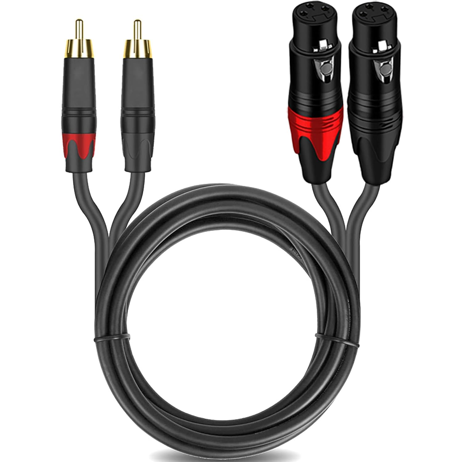 Tunghey Dual 2 XLR Female to Dual 2 RCA Male Cable, 2-XLR to 2-RCA Female to Male Plug for Home Theater Mixers Amplifiers Hi-Fi Systems Microphone (2M) - 0.3M image number 5