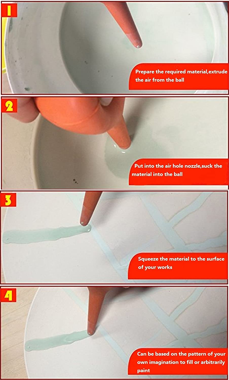 Silicone Glazing Ball, Lightweight Precision under Glaze Applicator Set, Clay Sculpture & Ceramic Pottery Art Glaze Painting Design Tools image number 4