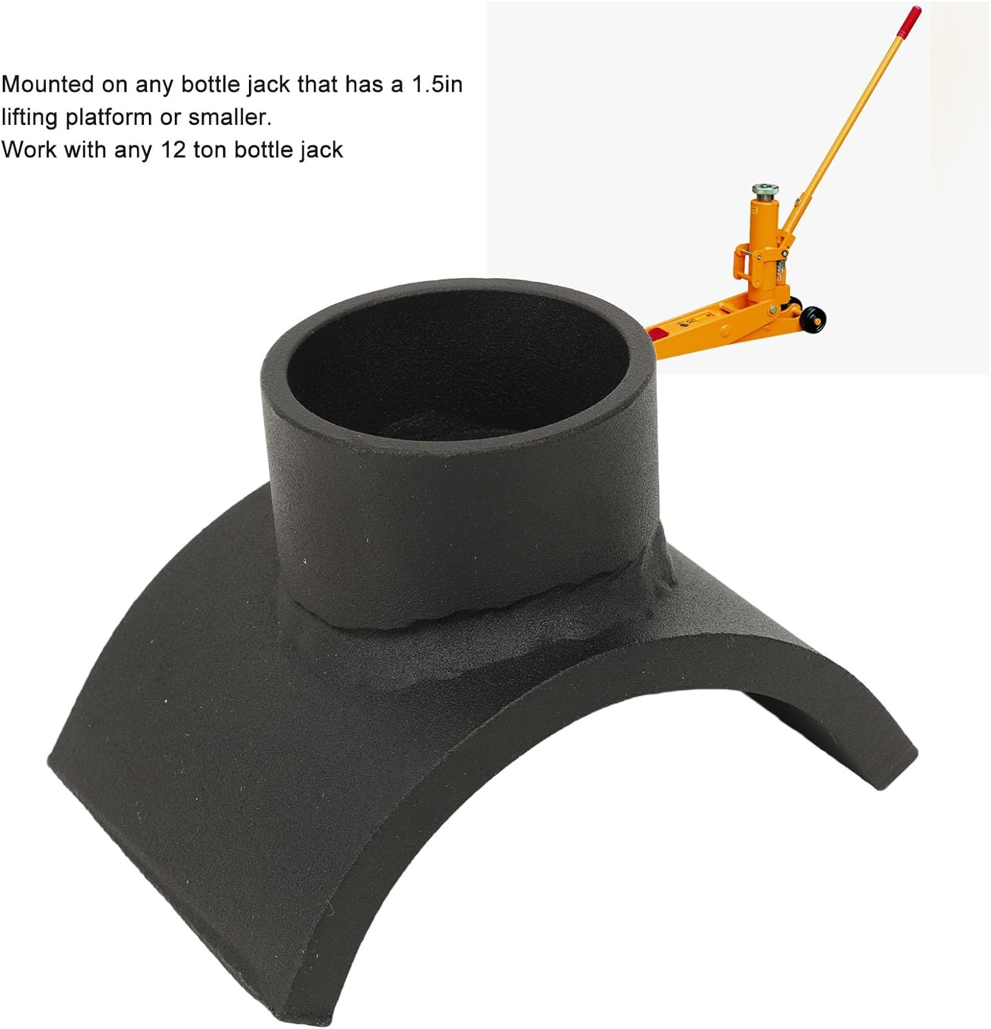 Bottle Jack Adapter Saddle, Bottle Style Jack Floor Jack Axle Adapter Lifting Saddle for 3 Inch Axle Tube, High Strength Hydraulic Lifting Axle Saddle image number 5