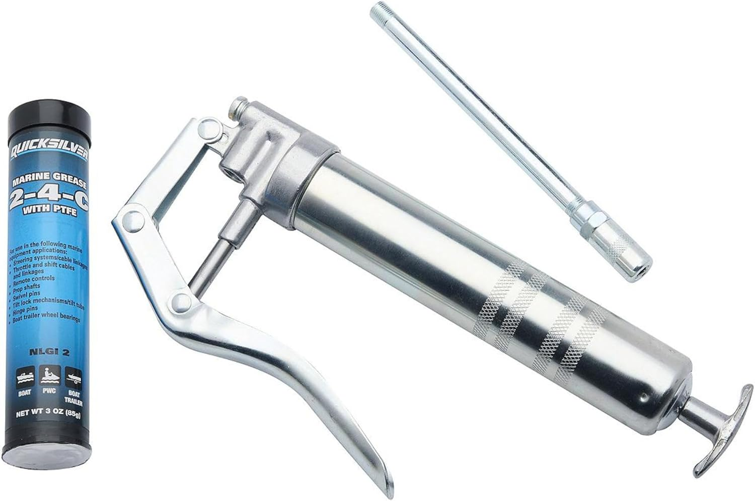 Quicksilver 74057Q5 2-4-C Marine Grease/Lubricant Gun with 3-Ounce Cartridge image number 3