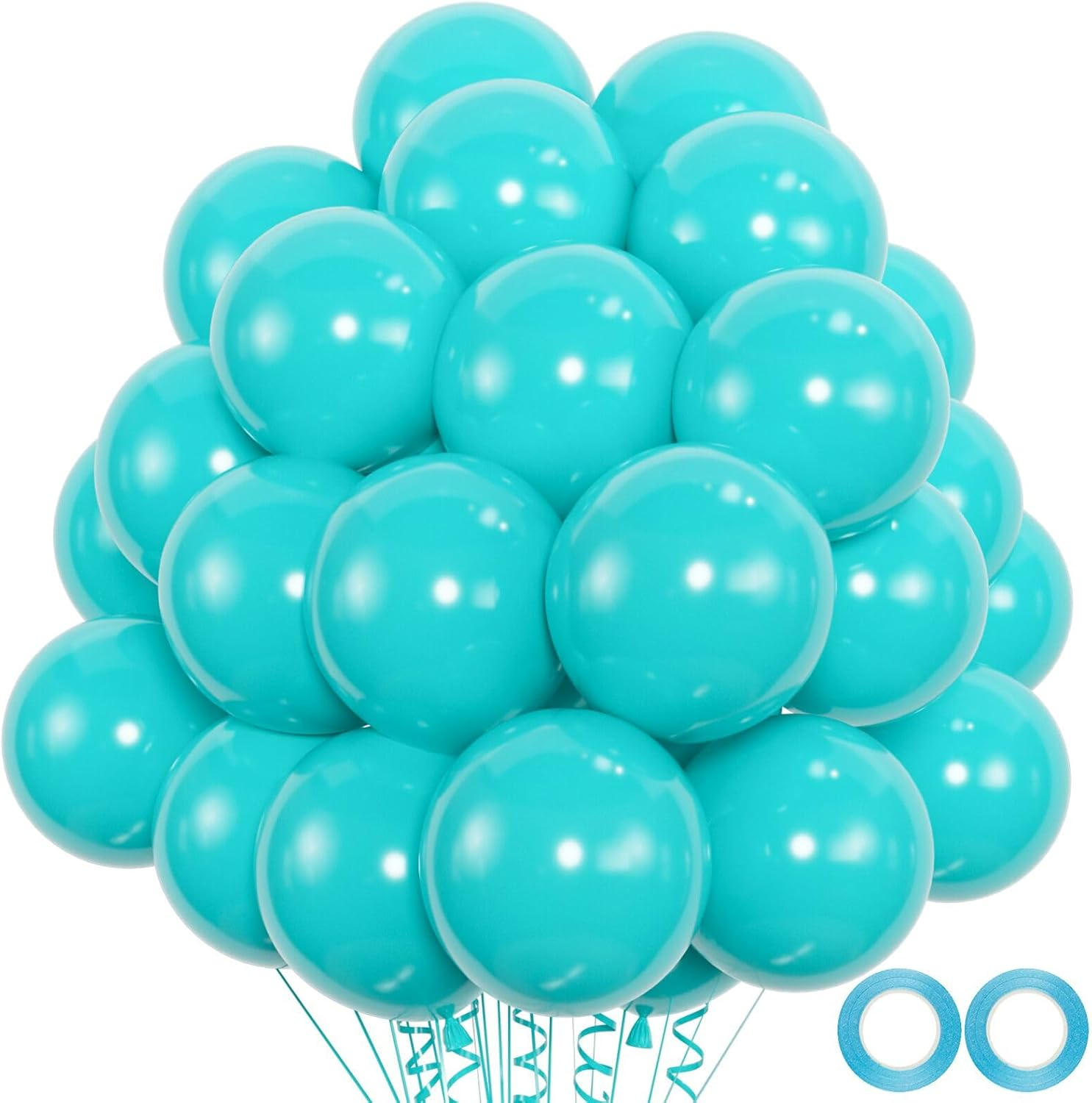 100Pcs Multi Color Balloons, 12 Inch Colored Latex Party Balloons Helium Quality for Gender Reveal, Birthday Party, Baby Shower,Wedding,Christmas Party Decoration (With 2 Ribbons)