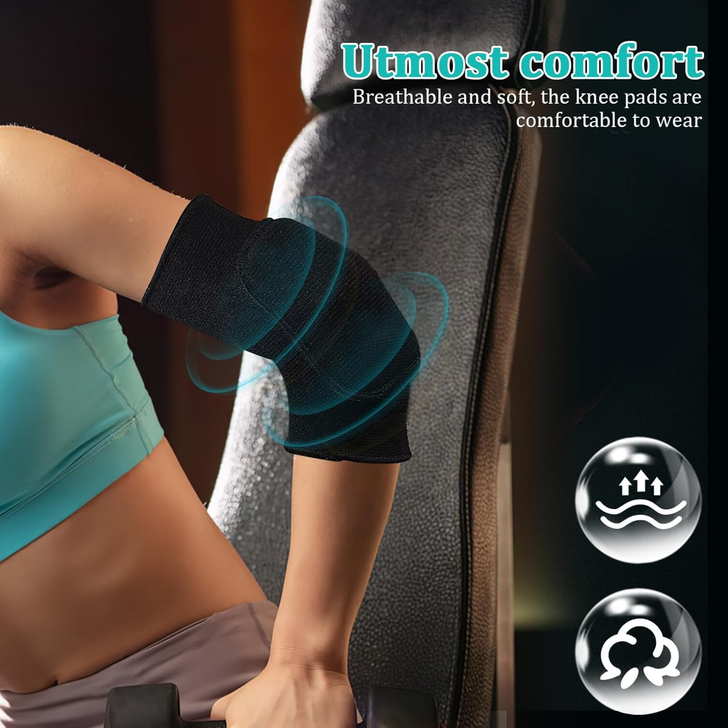 Minkissy Men'S Work Knee Pads Padded Sleeves Soft Breathable for Cycling Yoga Dance image number 5