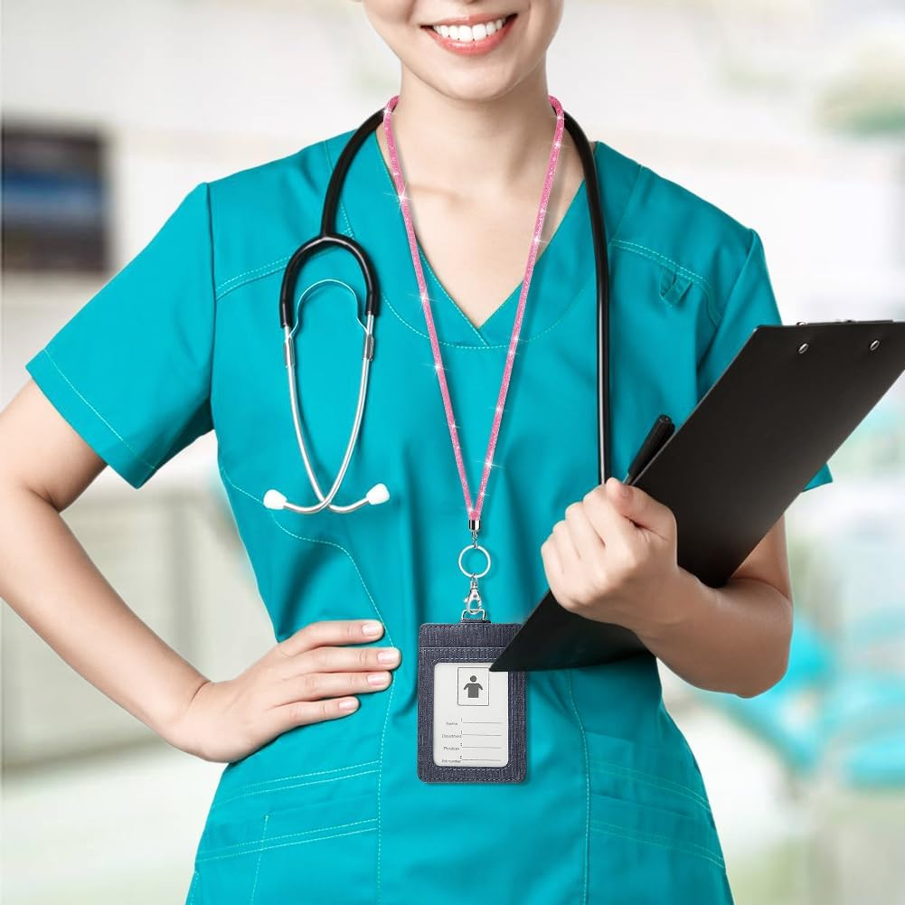 Soleebee Bling Crystal Lanyard, 31.5'' Office Neck Strap Lanyard, Lanyard Keychain with Metal Clasp & Keyring image number 2