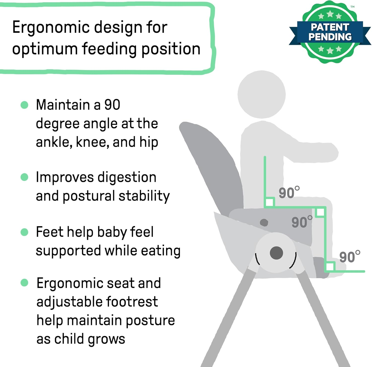 Ingenuity Proper Positioner Create up Baby High Chair, 9 Modes of Use, Toddler Tower, Table and Chair, Foldable, Adjustable Footrest, 90 Degree Posture Aids Digestion, Ages 0-5 Years - Soulful Skies image number 5