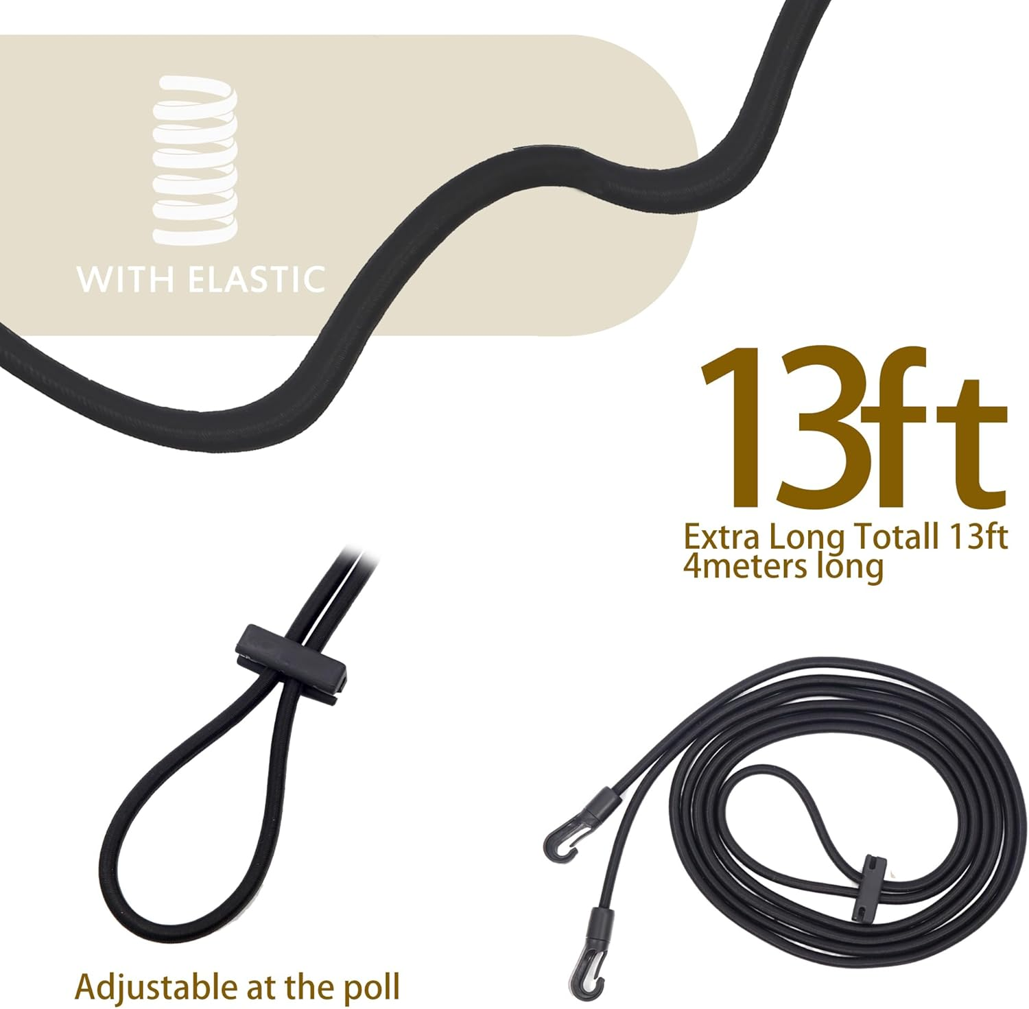 Extra Long 13Ft Horse Rein Elastic Neck Stretcher Adjustable Rope Bungees for Horse Training Aid Alternative to Side Reins 4 Meters image number 2