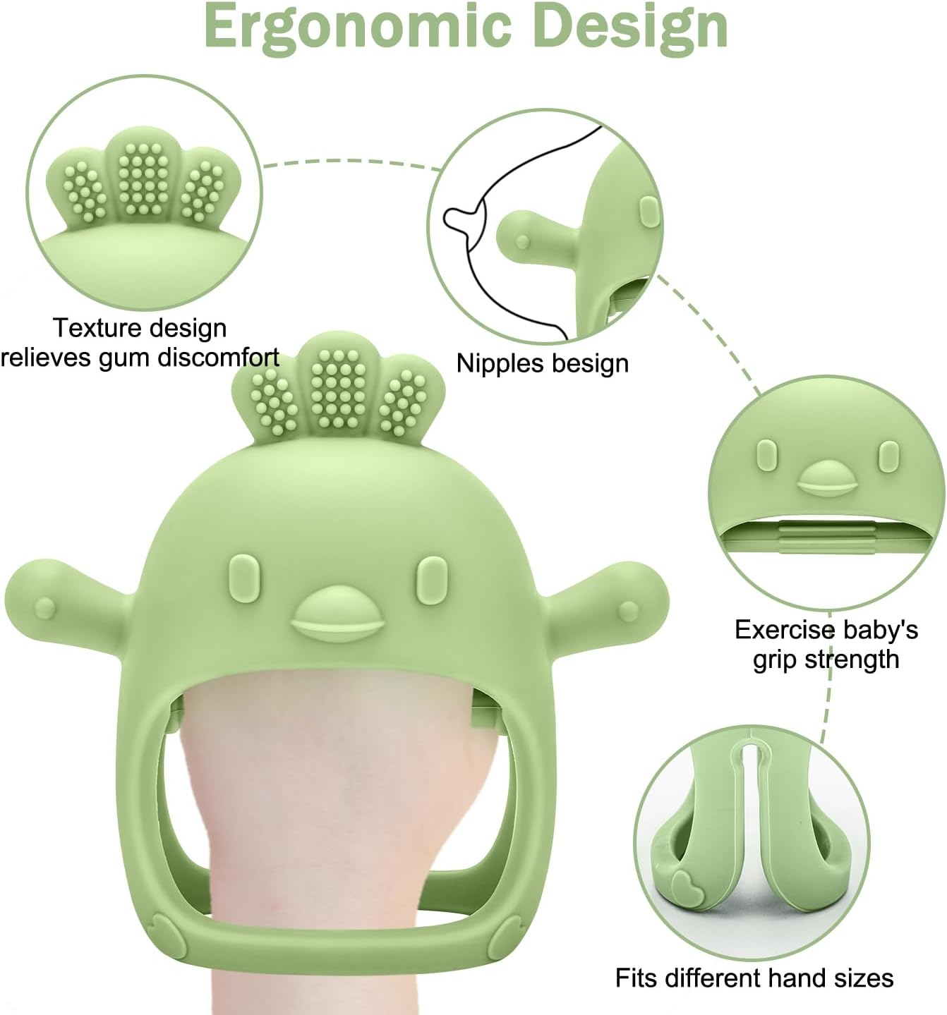 4Pcs Baby Silicone Fruit Food Feeder Pacifier & Breastmilk Popsicle Freezer Molds, Chick Teether Toy & Baby Food Storage Containers Frozen Ice Tray for Baby Feeding Teething Safely, BPA Free image number 1