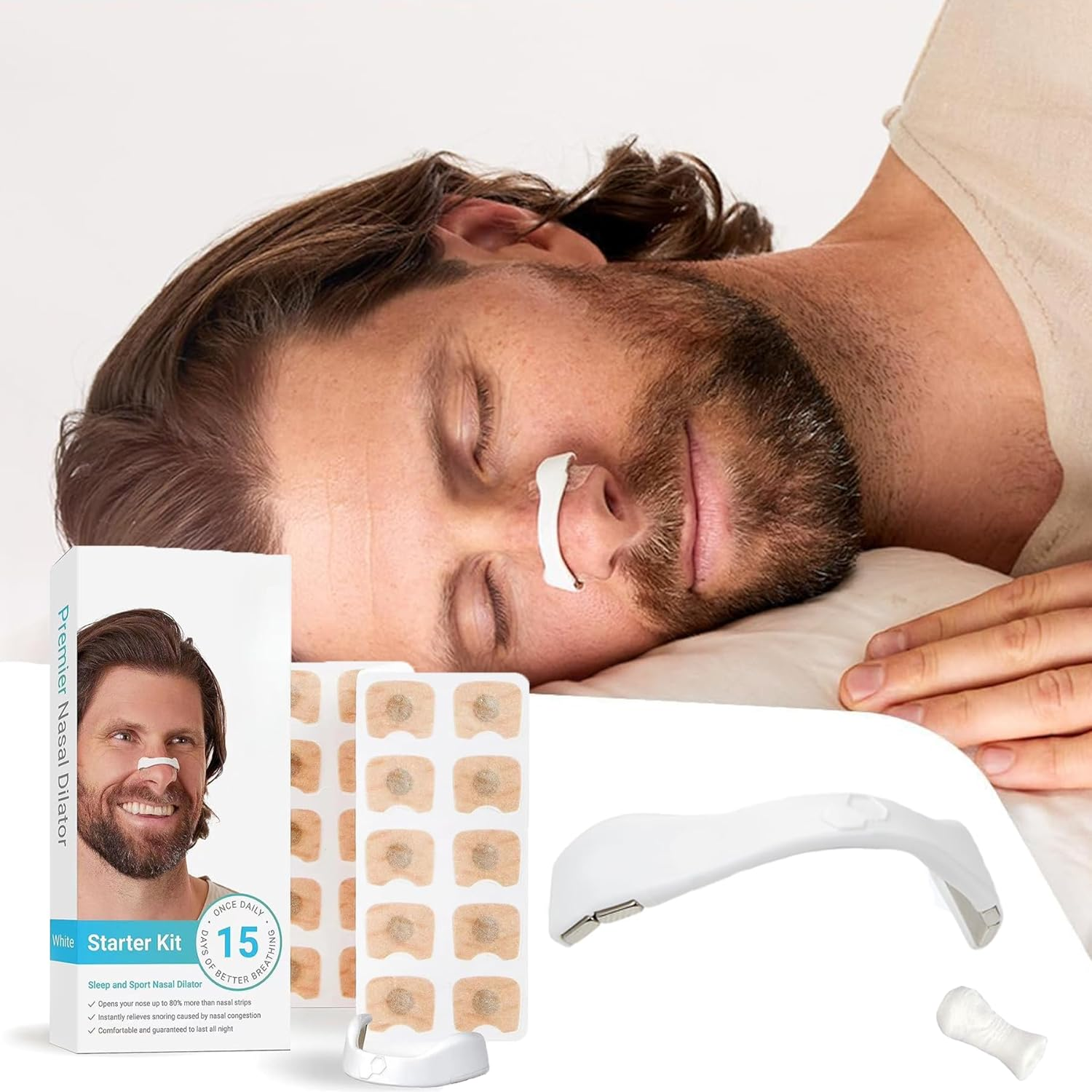 Nasal Strip, IGGDOQI 60 Pcs Anti-Snoring Sleep Nose Strips, Intake Breathing Nose Magnets, Boost Oxygen Intake, Reduce Snoring, Improve Sleep Quality, for Men & Women (Black)