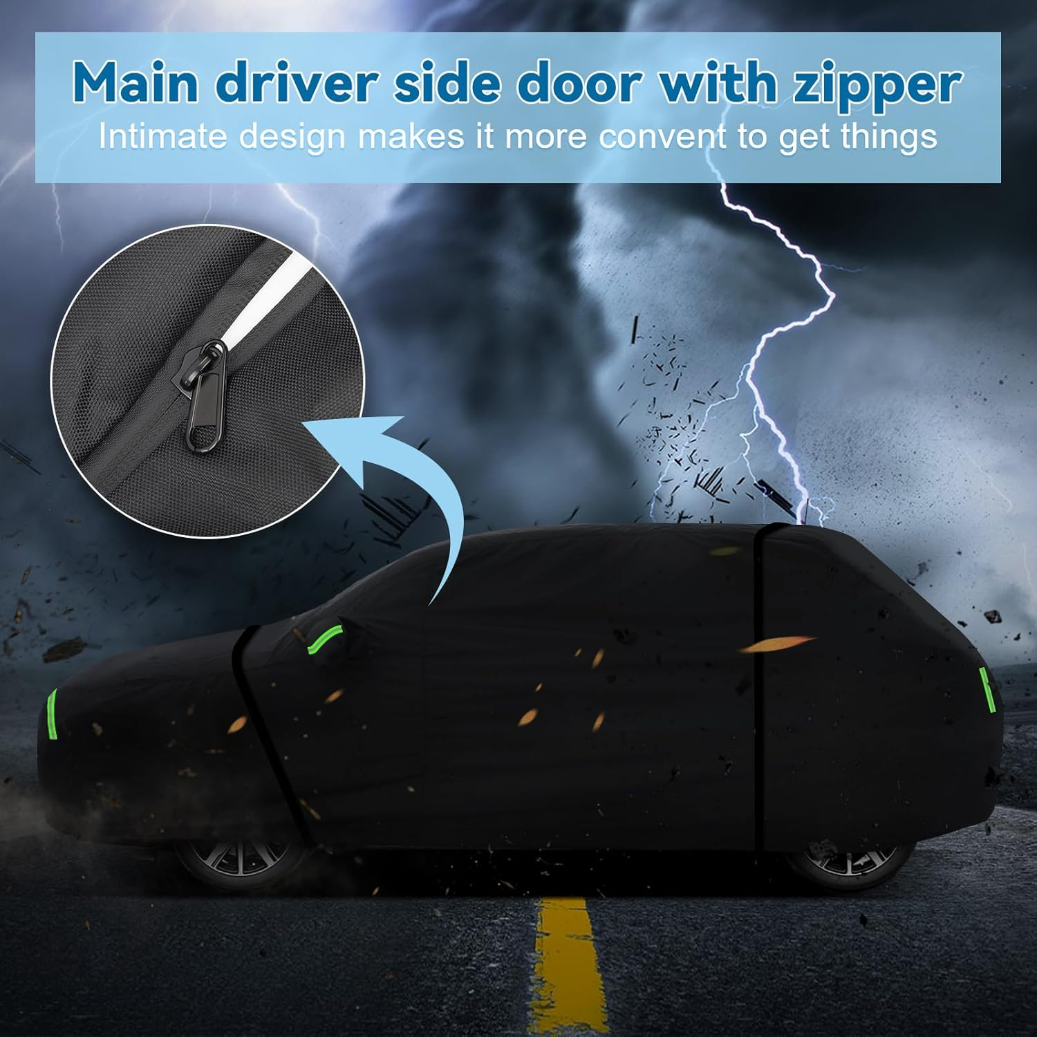 Full Car Covers for 2014-2025 Mini Cooper/Cooper S/Hardtop/Clubman/Countryman 4 Door, Car Cover Waterproof Heavy Duty All-Weather Protection with Door Zipper & Storage Bag image number 4