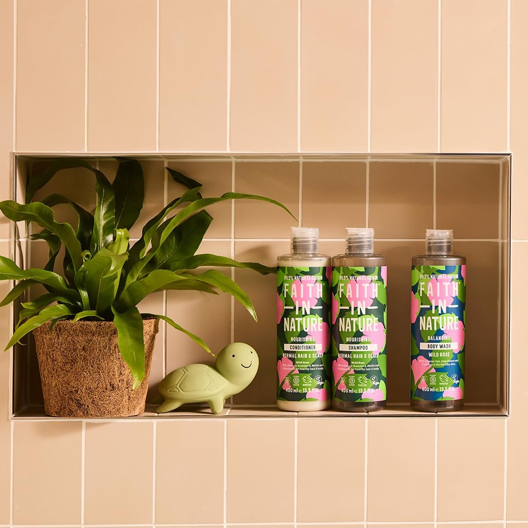 Faith in Nature Natural Wild Rose Body Wash, Restoring, Vegan and Cruelty Free, No SLS or Parabens, 400Ml image number 2