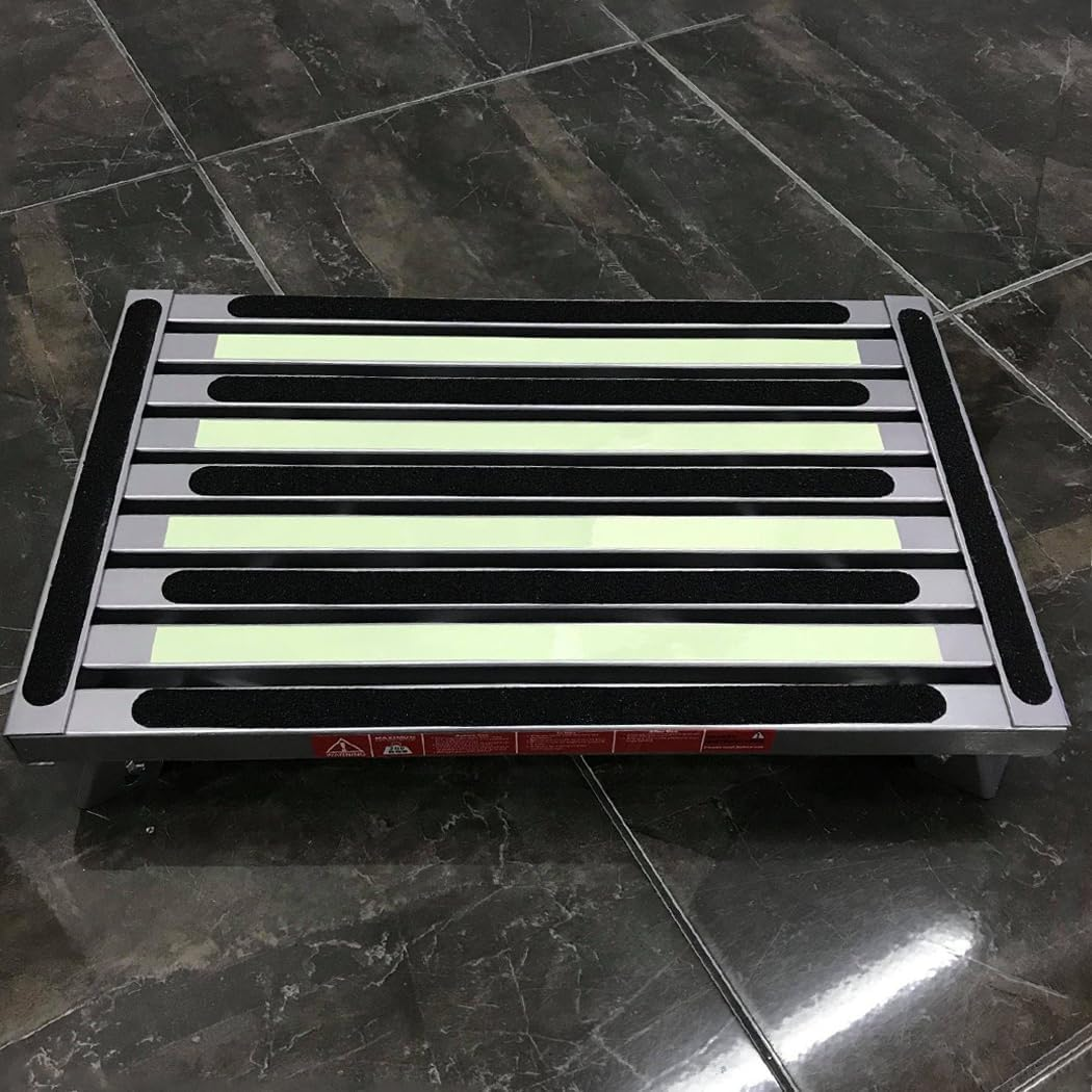 Portable Folding Step Stool Ladder,Luminous Caravan Camping Rv Accessories with Non-Slip Rubber Feet,Aluminium Caravan Step Camper Trailer for Camping or Kitchen Bathroom Footstool image number 3