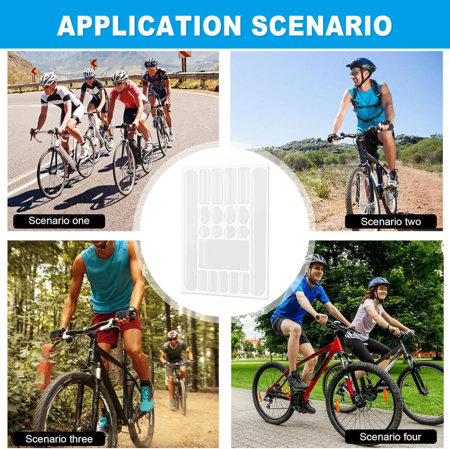 Frame & Chainstay Scratch Guard Sticker, Application, Protect Your Bicycle Bicycle Chainstay Protector Decal Chainstay Frame Guard Adhesive Protectors Film Cover image number 2